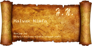Halvax Nimfa névjegykártya